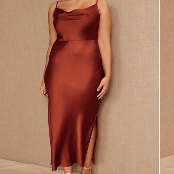 Anthropologie copper slip dress; size Medium; great condition - Picture 1 of 4